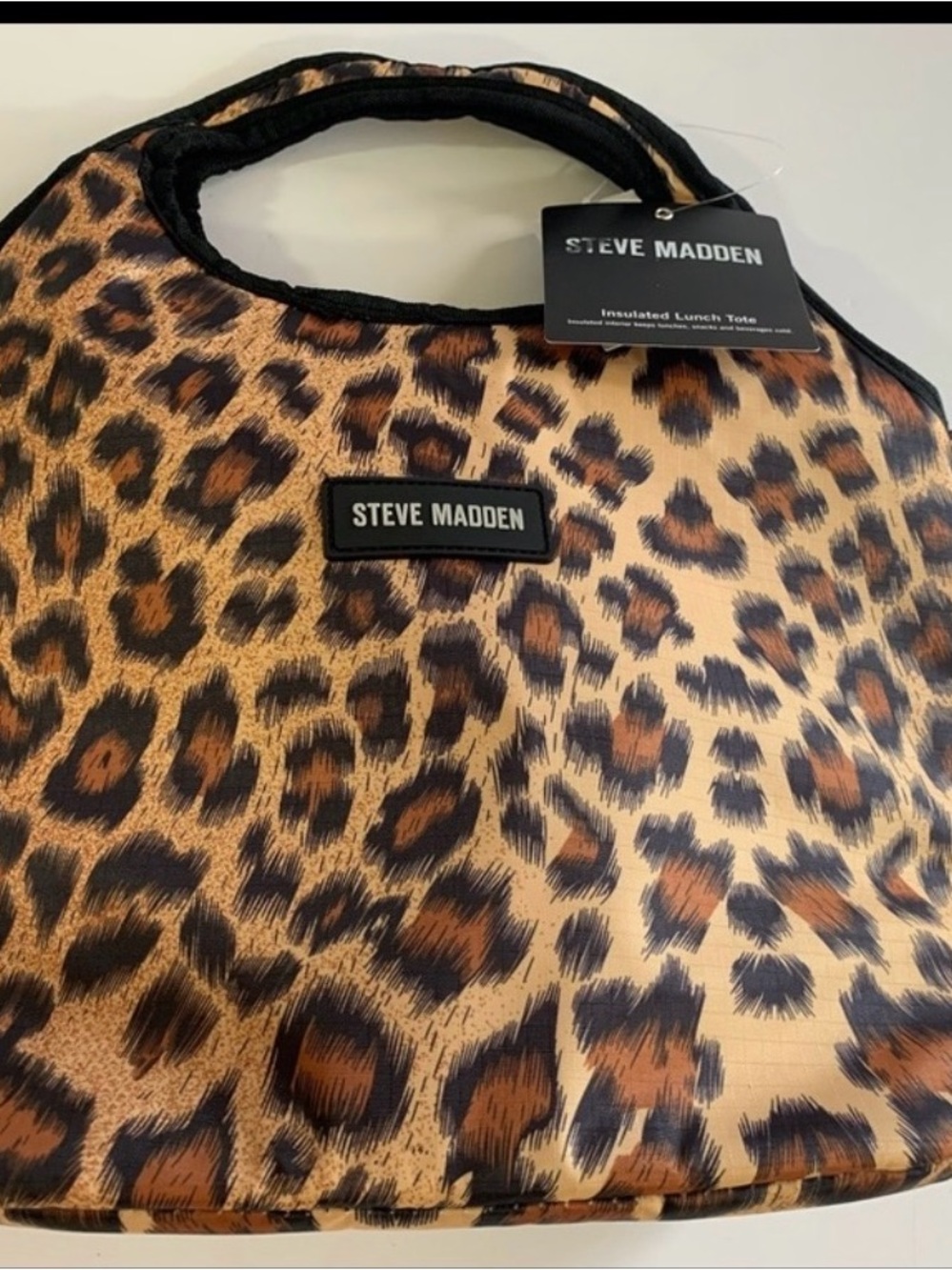 Steve Madden Leopard-Print Insulated Brown and Black Lunchbox